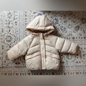Zara baby puffer jacket 9-12 months beige